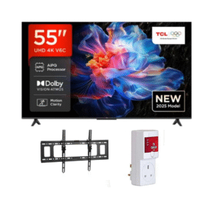 TCL 55 inch 4K Smart TV Google TV 55V6C - 2025 Model Bundle Package